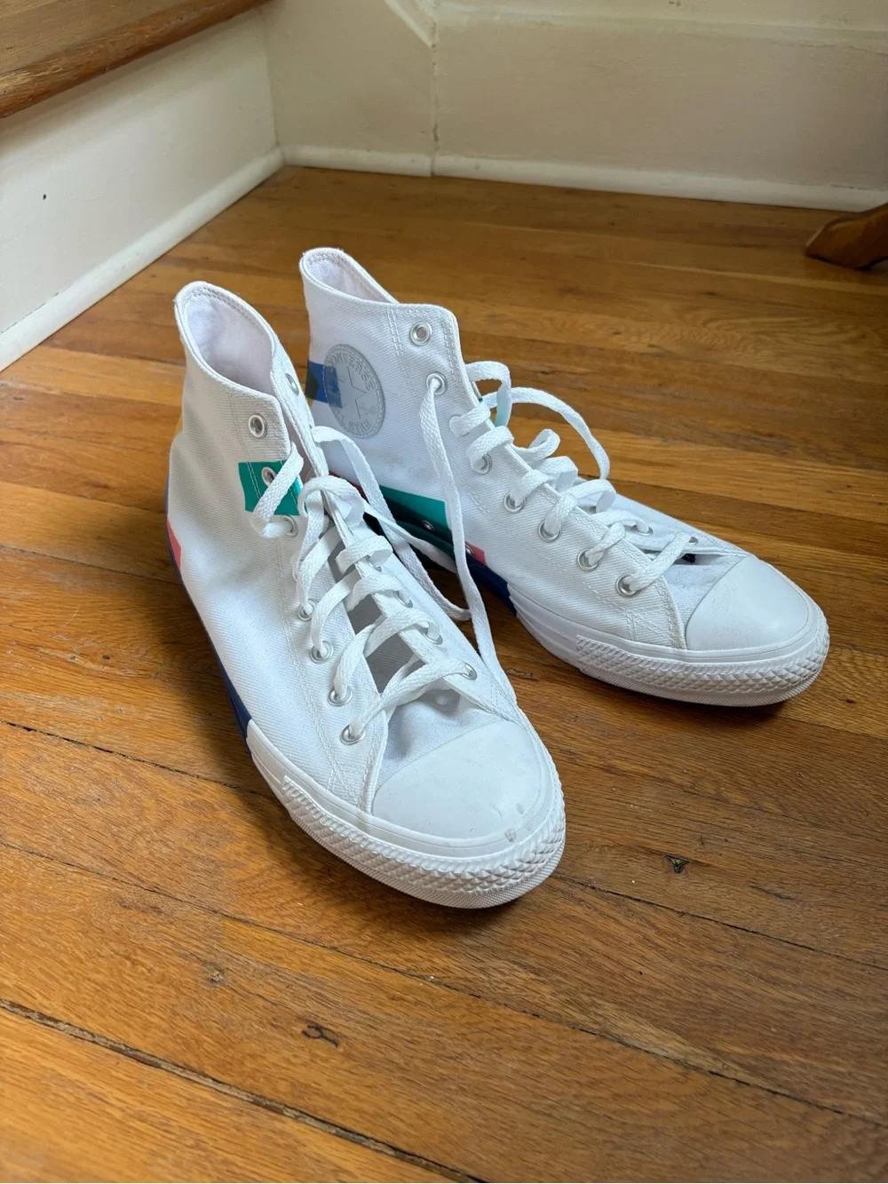CHUCK TAYLOR ALL STAR HIGH 'SPACE RACER - WHITE KINETIC BLUE' Sz 12 - Picture 2 of 6